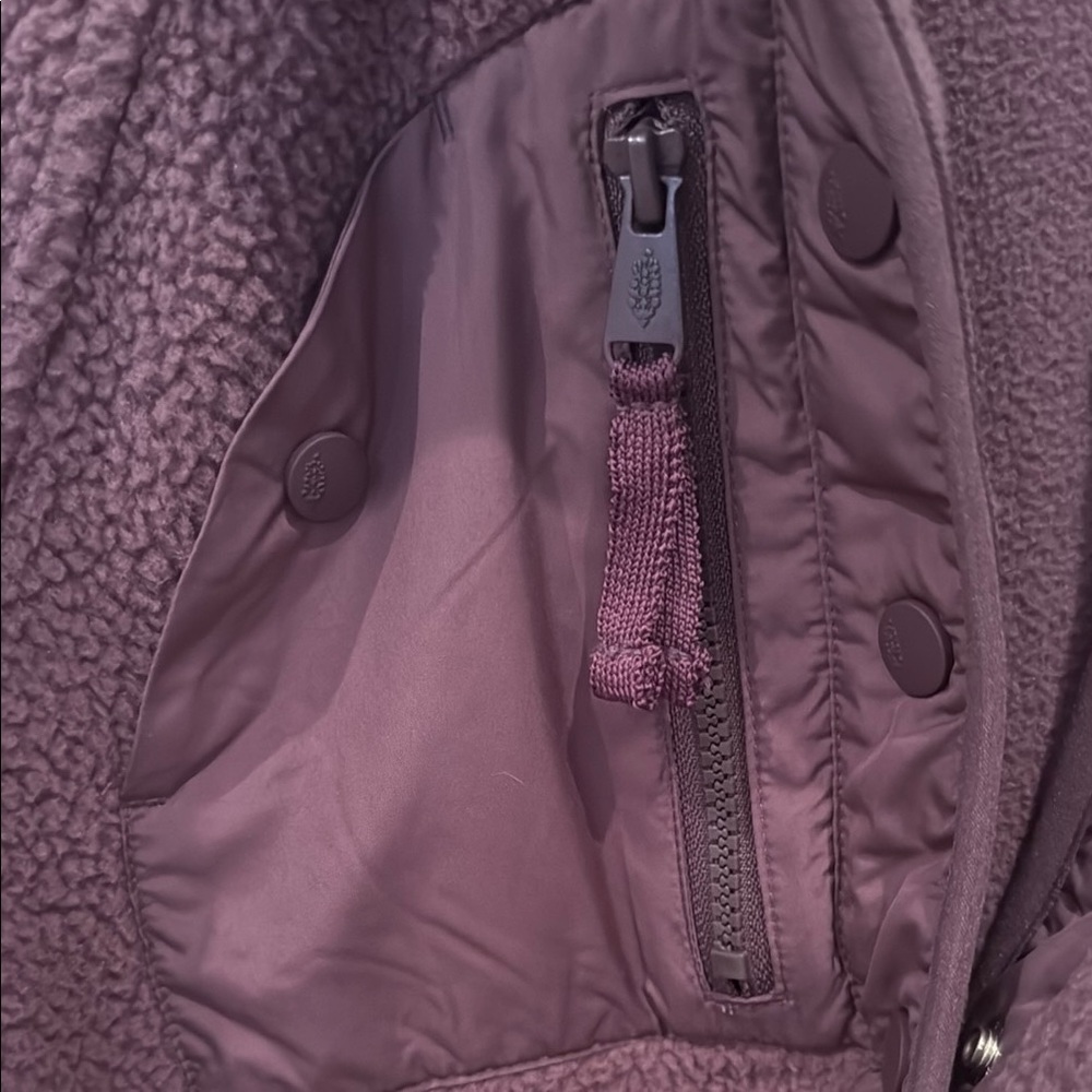 NWOT Free People Movement Hit the Slopes Plum Fleece Jacket - Picture 3 of 6
